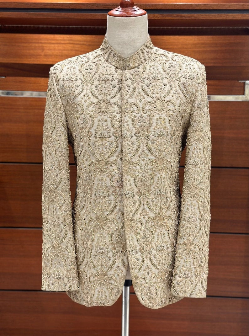 Light Golden Prince Coat for men
