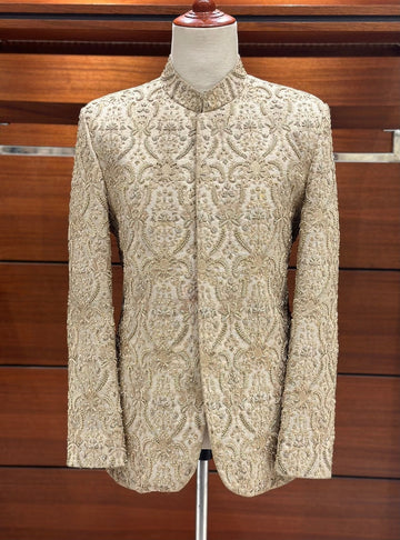 Light Golden Prince Coat for men