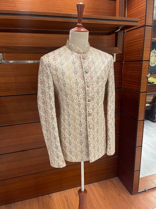 Champagne Mehendi Prince Coat for men