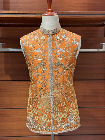 Orange zinc designer jacket for men