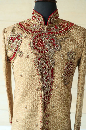 Golden sherwani Men's Luxury