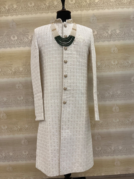 designer ethnic Indian groom sherwani handwork
