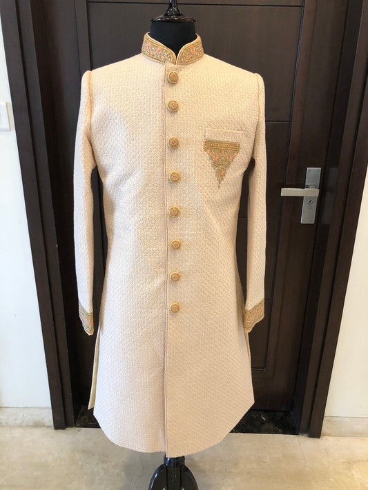 chikankari sherwani