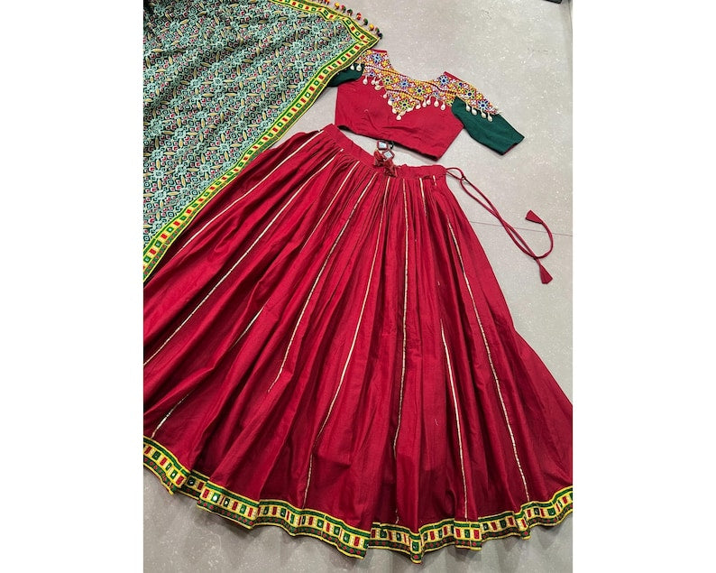 Charming Red  Bandhani Printed Silk Traditional Gown