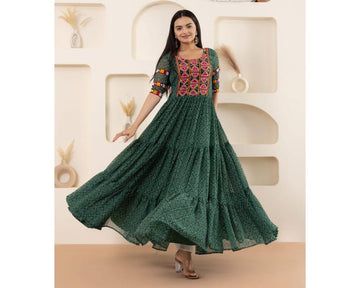 Heavy pure soft fox georgette laheriya print gown.New blue color gown|wedding wear|beautiful navaratri gown|girls and women wear|fully flair gown|gown georgette fabric |laheriya print gown|
