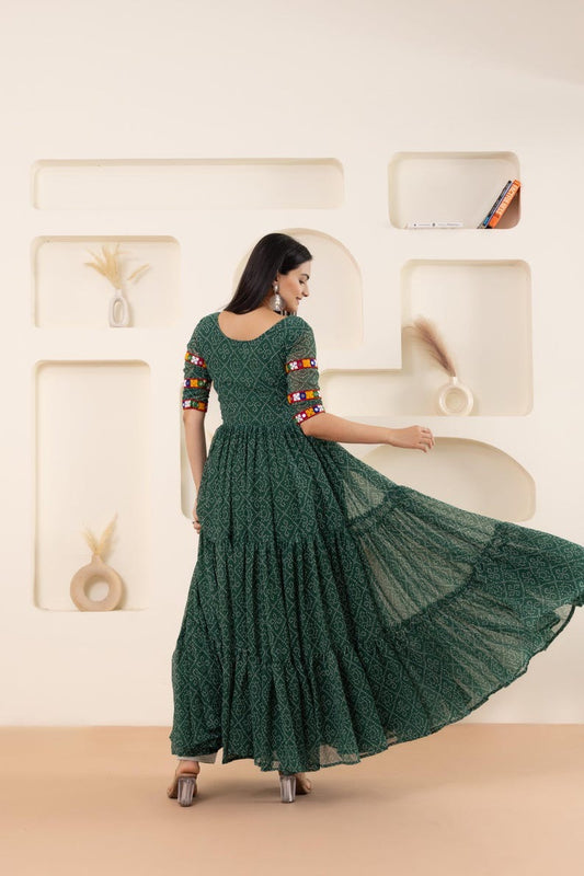 Heavy pure soft fox georgette laheriya print gown.New blue color gown|wedding wear|beautiful navaratri gown|girls and women wear|fully flair gown|gown georgette fabric |laheriya print gown|