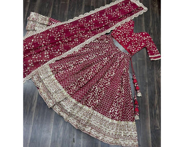 Foil Work Net Party Wear Lehenga Choli