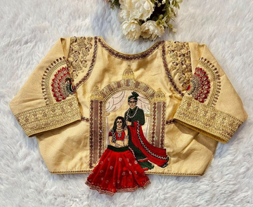 Silk Embroidery Sequnce Work Birdal Wedding Blouse